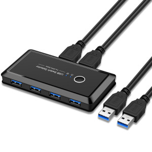 UK204V sélecteur de commutateur USB 3.0 sans lecteur 2 ports USB partageant 4 ports USB adaptateur de commutation pour souris, clavier, imprimante SH4149908-20