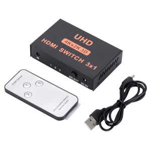 Commutateur HDMI 3 en 1 sortie, commutateur vidéo HD 4Kx2K, avec télécommande SH42811530-20