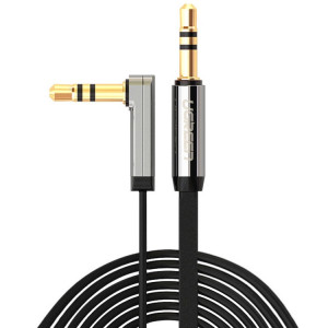 Ugreen 3.5mm Mâle à 3.5mm Mâle Elbow Connecteur Audio Câble d'Adaptateur Or-plaqué Port Voiture AUX Câble Audio, Longueur: 3m SU4813393-20