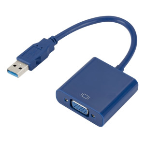 Câble de convertisseur de carte graphique externe USB3.0 vers VGA, résolution: 1080P (bleu) SH872L1579-20