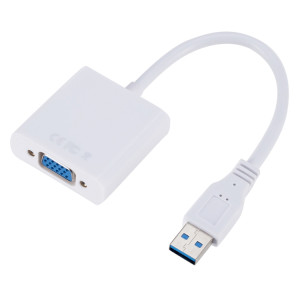 Câble de convertisseur de carte graphique externe USB3.0 vers VGA, résolution: 1080P (blanc) SH872W1630-20