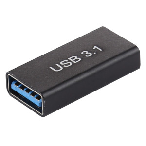 Adaptateur en alliage d'aluminium Type-C / USB-C femelle vers USB 3.0 femelle (noir) SH950B1480-20