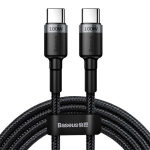Câble de chargement Flash USB-C / Type-C PD 2.0 100W Baseus Cafule Series, Longueur: 2m (Noir Gris) SB26BH1737-20