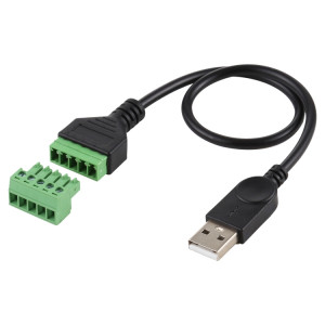 Bornes enfichables USB mâle à 5 broches Connecteur USB sans soudure Câble adaptateur de connexion sans soudure, longueur: 30 cm SH53111648-20