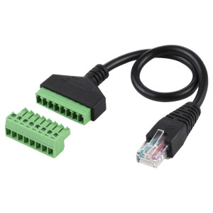 Prise mâle RJ45 vers bornes enfichables 8 broches Connecteur USB sans soudure Câble adaptateur de connexion sans soudure, longueur: 30 cm SH53141738-20