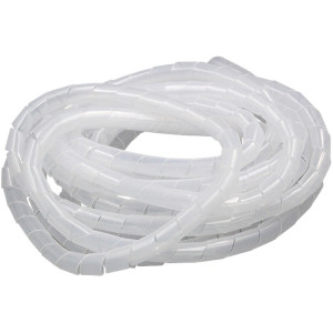 Tube de rangement d'organisateur d'enroulement de fil de tuyaux en spirale PE de 15 m, diamètre nominal: 6 mm (blanc) SH653W1313-20