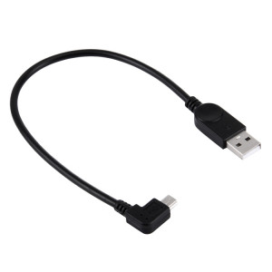 Angle de 90 degrés gauche Mini USB vers USB Données / Câble de chargement, Longueur: 28cm SA6100533-20