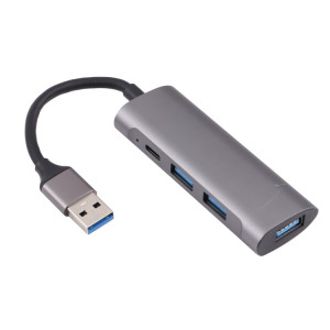 U-811 4 en 1 USB 3.0 à 3 USB 3.0 + Ports USB-C / Type-C Hub Station d'accueil SH67721728-20