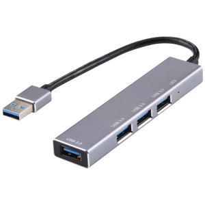 3019 4 x USB 3.0 vers USB 3.0 Adaptateur HUB en alliage d'aluminium avec indicateur LED (gris argenté) SH58SH1361-20