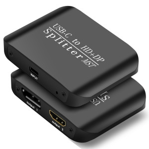 NK-E60 Type-C / USB-C vers HDMI, DP DisplayPort Splitter MST / SST Monitor Switcher (Noir) SH100B1892-20