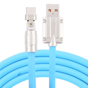 Mech Series 6A 120W USB vers Type-C Câble de charge rapide à prise métallique à 180 degrés, Longueur: 1,2 m (Bleu) SH230L1725-20