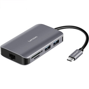 Lenovo F1-C08 8 en 1 Type-C / USB-C vers HDMI Hub de conversion multifonction SL8419400-20