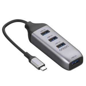 Onten 95118U 4 en 1 USB-C / Type-C vers Port Ethernet Gigabit + 3 ports USB 3.0 Station d'accueil de convertisseur de concentrateur multifonctionnel SO8460177-20