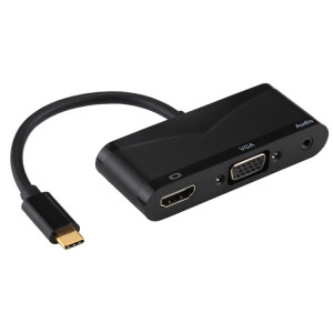 Adaptateur multifonction V83 USB-C / Type-C vers 4K HDMI / VGA + audio 3,5 mm + USB SH8819661-20