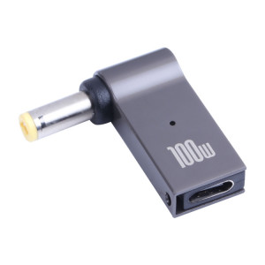 100W USB-C / TYPE-C femelle à DC 5,5 x 2,5 mm Adaptateur de chargement d'ordinateur pour Lenovo SH8872290-20