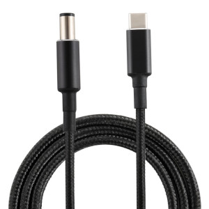 PD 100W 7,4 x 0,6 mm mâle vers USB-C / Type-C câble de charge d'alimentation en nylon mâle pour HP, longueur du câble: 1,7 m SH90061120-20