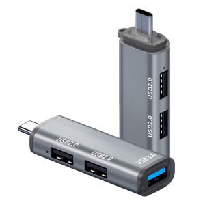 ADS-302C 3 en 1 Station d'accueil de moyeu C / USB-C (gris argenté) SH15SH908-20