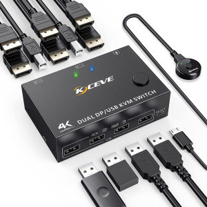 KC-KVM202DPA-USB2.0 Commutateur KVM DP 3DP+3DP (noir) SH170B1098-20