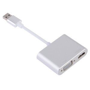 Adaptateur 2 en 1 USB 3.0 vers HDMI + VGA (Argent) SH430S365-20