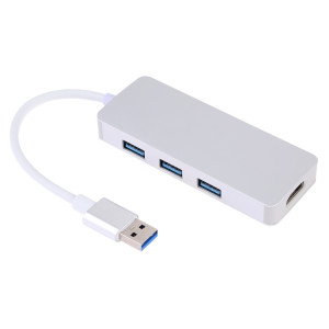 4 en 1 USB 3.0 à 3 x USB 3.0 + adaptateur HDMI (argent) SH431S1912-20