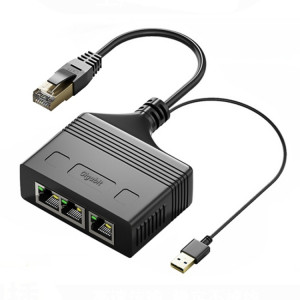 Câble répartiteur de réseau Gigabit RJ45 mâle 3 en 1, coupleur de réseau Ethernet SH9822344-20