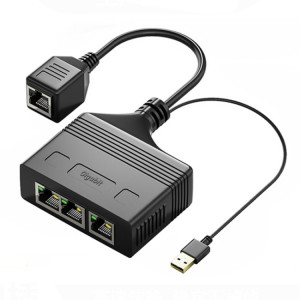Câble répartiteur de réseau Ethernet RJ45 femelle 3 en 1, coupleur réseau Gigabit SH9830111-20