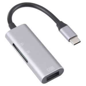 NK-3040 3 en 1 Homme USB-C / Type-C mâle à usb femelle + SD / TF Lecteur de carte SD / TF SH99551496-20