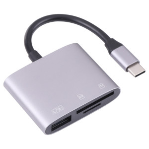 NK-3041 3 en 1 USB-C / Type-C mâle sur USB femelle + SD / TF Slots Card Adaptateur OTG Adaptateur SD / TF Lecteur de carte TF SH9956917-20
