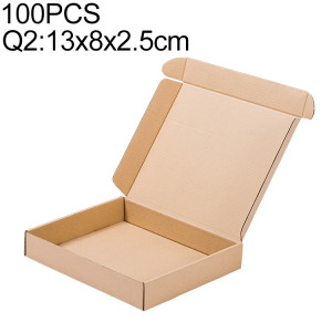 Boîte d'emballage de boîte d'expédition de papier kraft 100 PCS, taille: Q2, 13x8x2.5cm SH2621774-20