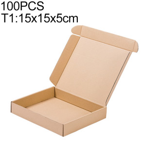 Boîte d'emballage de 100 pièces en papier kraft, taille: T1, 15x15x5cm SH26221041-20
