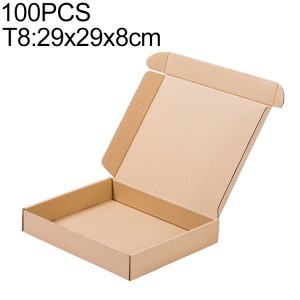 Boîte d'emballage de boîte d'expédition de papier kraft 100 PCS, taille: T8, 29x29x8cm SH2625206-20