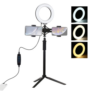 Support de trépied PULUZ + tige d'extension + support en direct pour diffusion téléphonique + 6,2 pouces 16cm anneau LED vlogging vidéo kits de lumière SP3038756-20