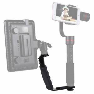 PULUZ L-Shape Bracket Support pour poignées avec monture de griffe double face pour flash vidéo, appareil photo reflex numérique SP30111992-20
