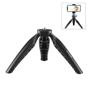 PULUZ Simple Mini support de trépied de bureau en ABS avec vis 1/4 pouce pour reflex numérique et appareils photo numériques, hauteur de travail: 9 cm (noir) SP055B559-20