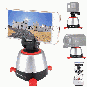 Tête panoramique PULUZ Electronic à rotation à 360 degrés avec télécommande pour téléphones intelligents, GoPro, appareils photo DSLR (rouge) SP360R1237-20