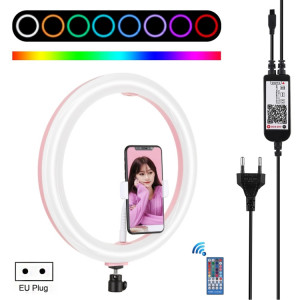 Puluz 11,8 pouces 30cm RVB RGB Bague LED Dimmable Vlogging Selfie Photographie Photographie Vidéo lumières avec une chaussure froide Tête de trépied Tête de balle et pince de téléphone (rose) (Plug UE) SP1FEU1322-20