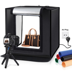 PULUZ 40CM pliable portable 24W 5500K Lumière blanche Dimmable Éclairage de photos Studio Tehing Coffret boîte avec 6 couleurs (noir, orange, blanc, rouge, vert, bleu)) SP40AU1067-20