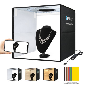 PULUZ 40 cm Pliable Portable Anneau Lumineux Charge Rapide USB Photo Éclairage Studio Tente de Prise de Vue Boîte avec 6 x Toiles de Fond Couleur Double Face, Taille: 40 cm x 40 cm x 40 cm SP44BD495-20