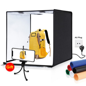 Puluz Photo Studio Boîte lumineuse portable 60 x 60 x 60 cm Tente lumineuse LED 5500K Blanc Dimmable Mini 36W Photographie Prise de photographie Studio Tente Studio avec 6 Toiles de fond amovibles (Orange Noir Blanc SP60AU707-20