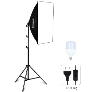 Puluz 50x70cm Softbox Softbox + 2M Trépied + Simple E27 30W 5700K Blanc Light Light Light PHOTOGRAPHIOGIE PHOTOGY SP70EU563-20