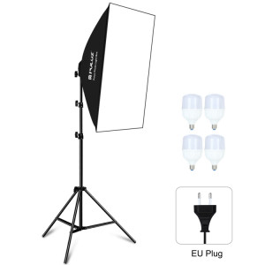 PULUZ 50x70 cm Studio Softbox + support de trépied 2 m + 4 x E27 24 W 5700 K ampoule LED blanche Kit d'éclairage de photographie (prise ue) SP71EU1308-20