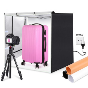 PULUZ 80CM PLACKING PORTABLE 80W 9050LM BLANC LETURE LUMIÈRE D'ÉCLAUIRATION SUDIO BOX TEPT BOX Kit avec 3 couleurs (noir, blanc, orange) Backs (Plug EU) SP80EU440-20