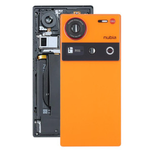 Coque arrière en verre pour ZTE Nubia Z70 Ultra NX733J NX736J avec couvercle d'objectif d'appareil photo (orange) SH37EL983-20