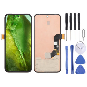 Écran LCD d'origine complet avec châssis pour Google Pixel 8A GKV4X G6GPR G8HHN, avec câble flexible pour lecteur d'empreintes digitales SH07181373-20