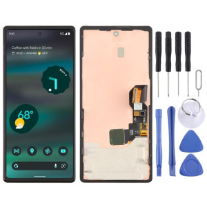 Écran LCD d'origine complet avec châssis pour Google Pixel 6A GX7AS GB62Z G1AZG, incluant un câble flexible pour lecteur d'empreintes digitales SH0721684-20