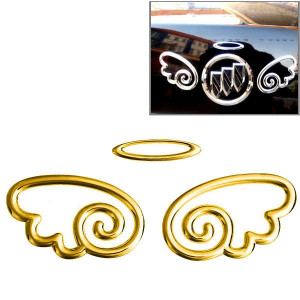Autocollant de voiture de décoration de logo d'emblème automatique de logo d'ailes 3D, taille: 15.7cm x 5.5cm (environ) (or) SH285F803-20