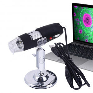 Microscope numérique USB 2.0X Mega Pixels 800X avec 8 LED lumière blanche / support (noir) SH40771122-20