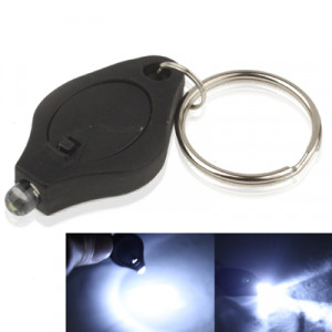Mini lampe de poche LED, lumière blanche, fonction porte-clés, interrupteur marche / arrêt et pressostat (noir) SH025B1595-20