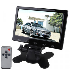 Moniteur LCD avec rétroviseur pour voiture à bouton tactile de 7,0 pouces avec support, télécommande complète (noir) SH03171288-20