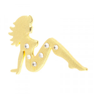 Belle fille diamant métal chromé badges SH22GD144-20